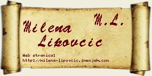 Milena Lipovčić vizit kartica